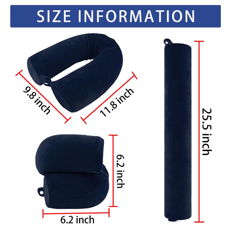 PG6 Twist Memory Foam Travel Pillow for Neck, Chin, Lumbar and Leg Support-for Travling on Airplane, Train, Bus or at Home-Adjustable, Bendable Roll Pillow with Washable Soft Cover - Image 2